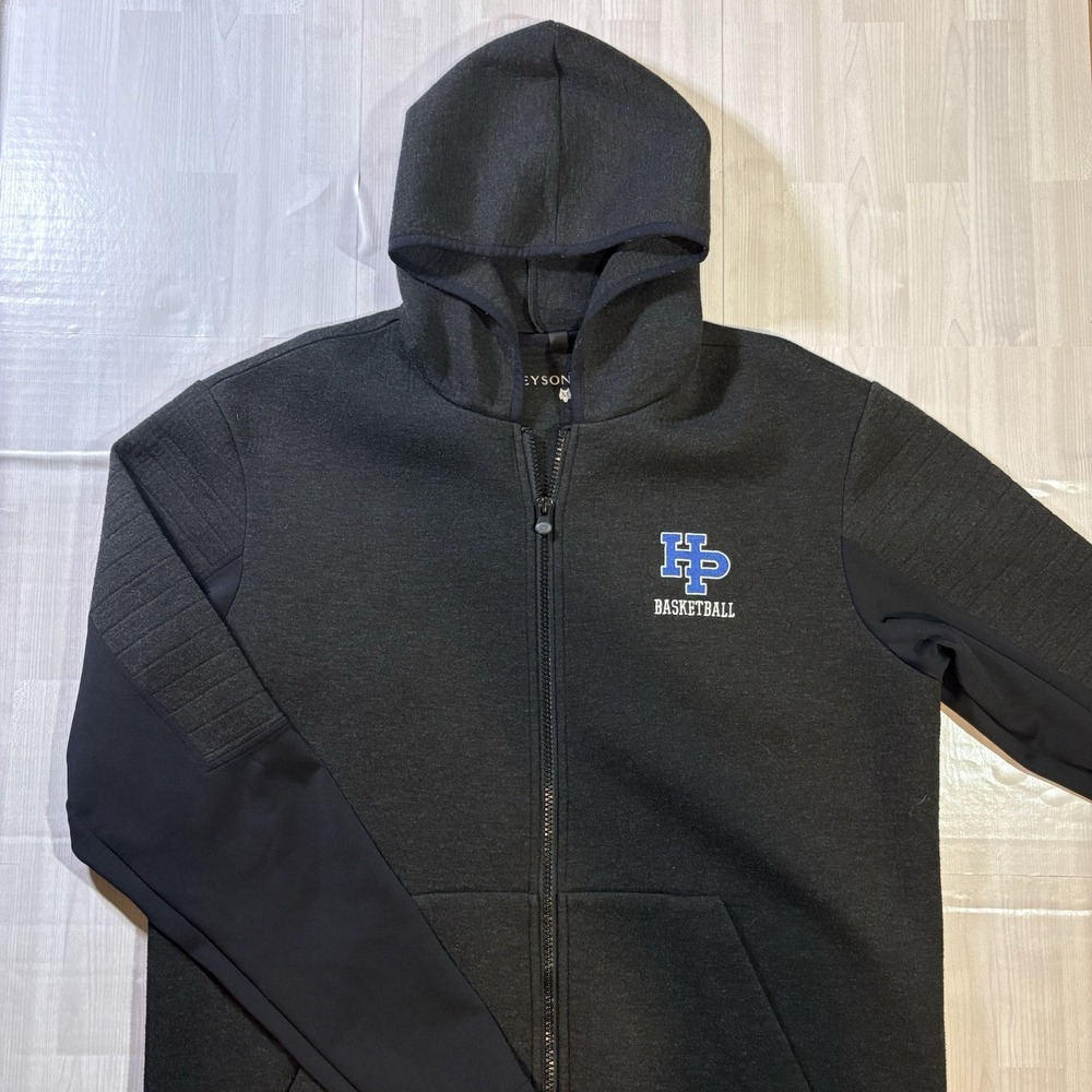 Greyson Full Zip Hoodie Men's Size M Charcoal Gray Highland Park Basketball